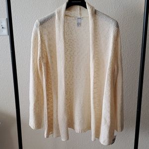 NWT Ivory and Pink Cardigan Sweater size L/XL